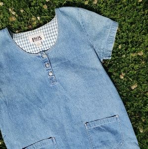 90's Jean Shift Dress - Medium